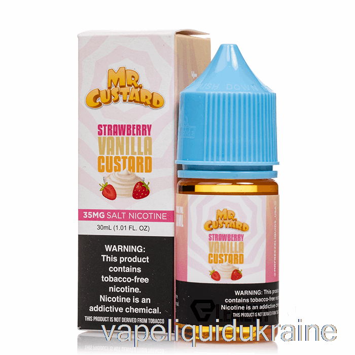 Vape Liquid Ukraine Strawberry Vanilla Custard - Mr Custard Salts - 30mL 50mg